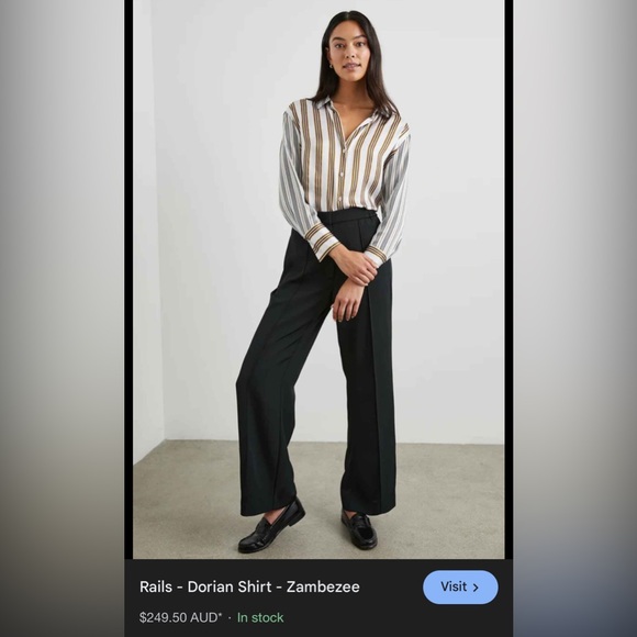 Rails Silk Stripe Blouse - Picture 8 of 9